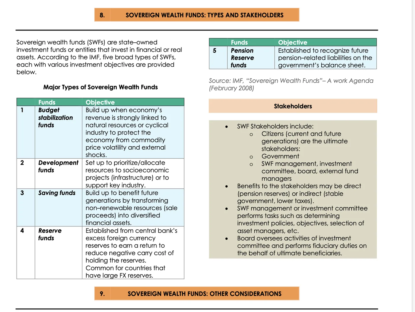 Sample page from CFA Level III Stanley Notes for the Portfolio Management pathway, showing condensed two-column notes with tables and key terms
